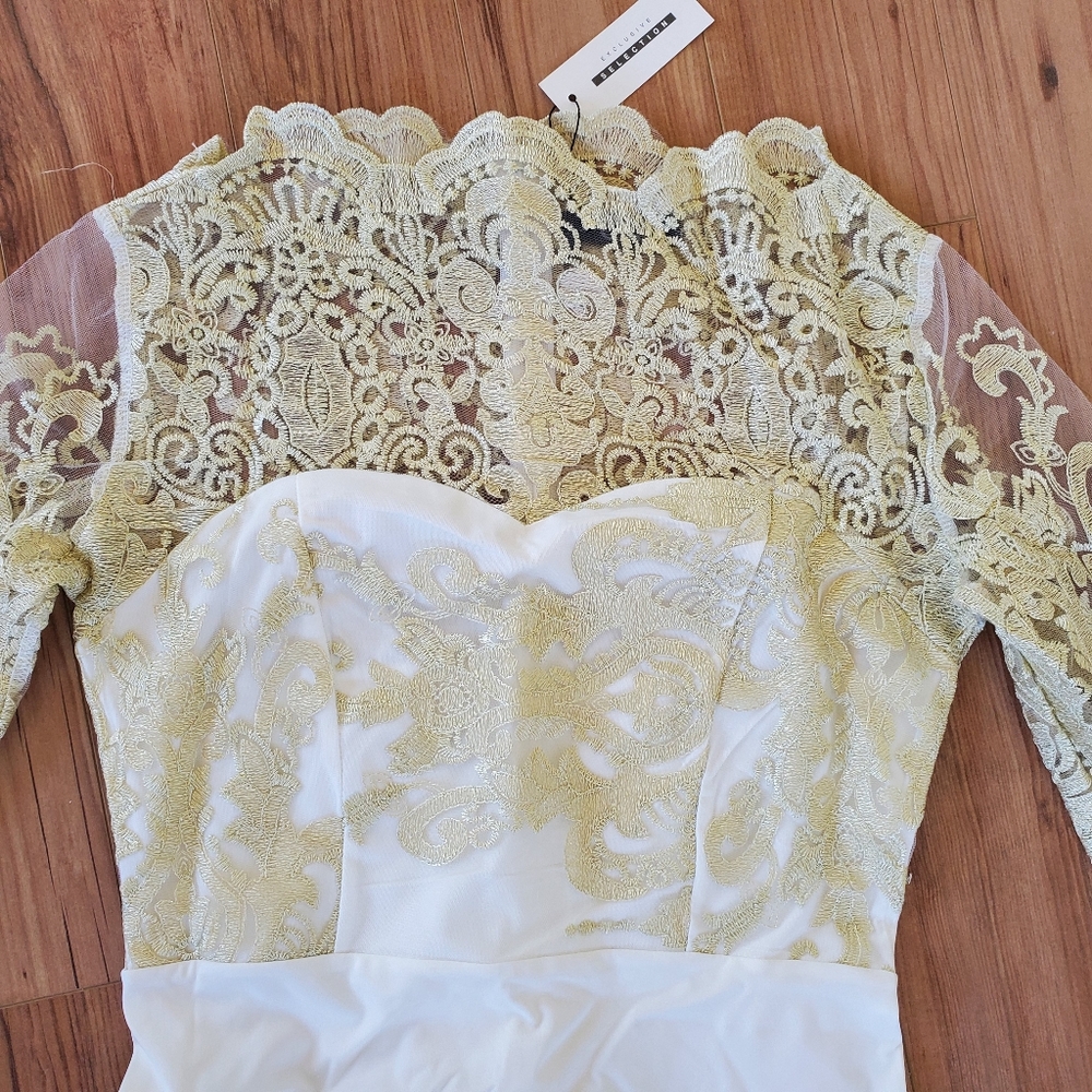 Gold and White Dress